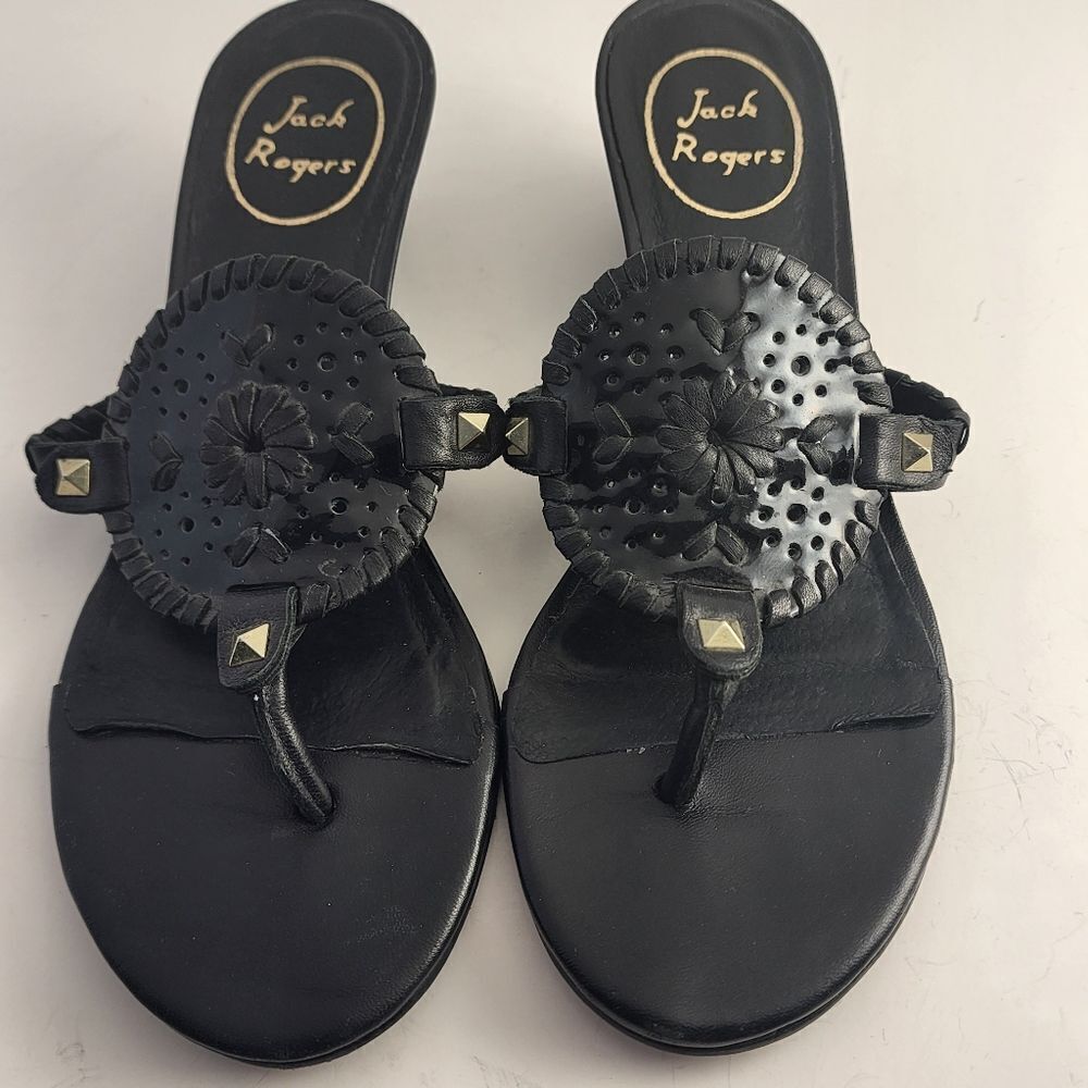 Jack Rogers black wedge sandals
